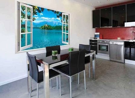 фотообои расширяющие пространство для кухни фото окно фотообои расширяющие пространство для кухни фото окно