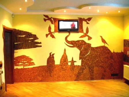 жидкие обои с рисунком в интерьере фото